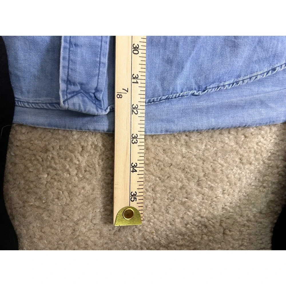 Vintage Polo Ralph‎ Lauren Shirt XL Band Collar Epaulette Work Faded Distressed